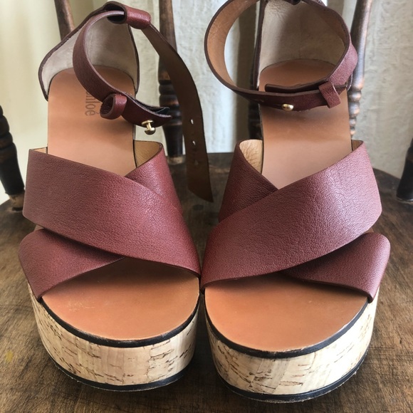 Chloe Shoes - Authentic Chloé block cork heel sandals *LOWEST*